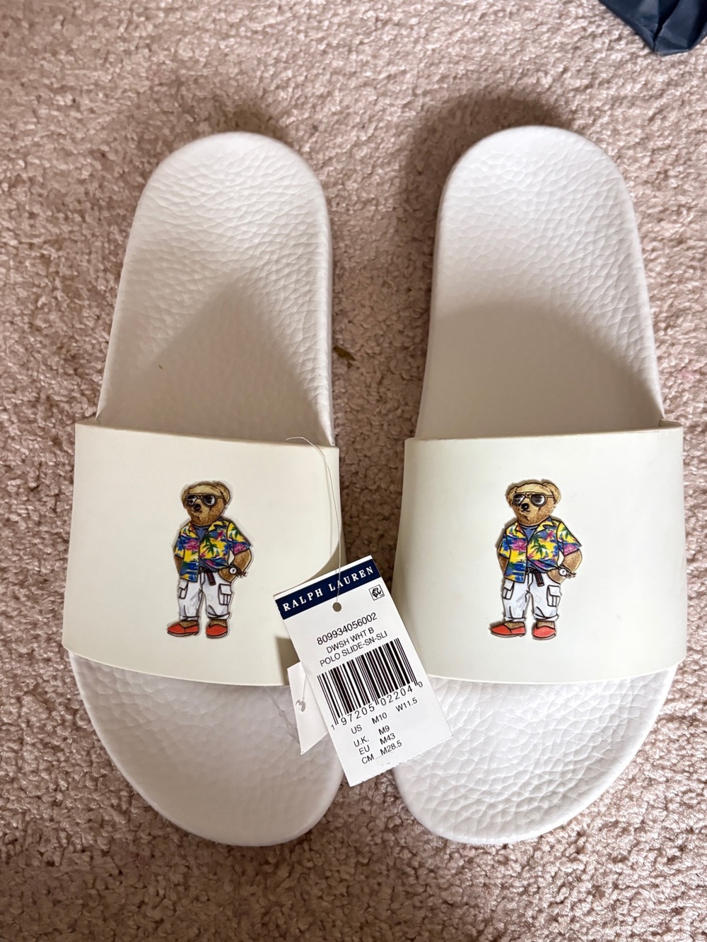 Ralph Lauren Polo Bear Slide Sandals with Graphic Strap size 10 - Picture 4 of 6